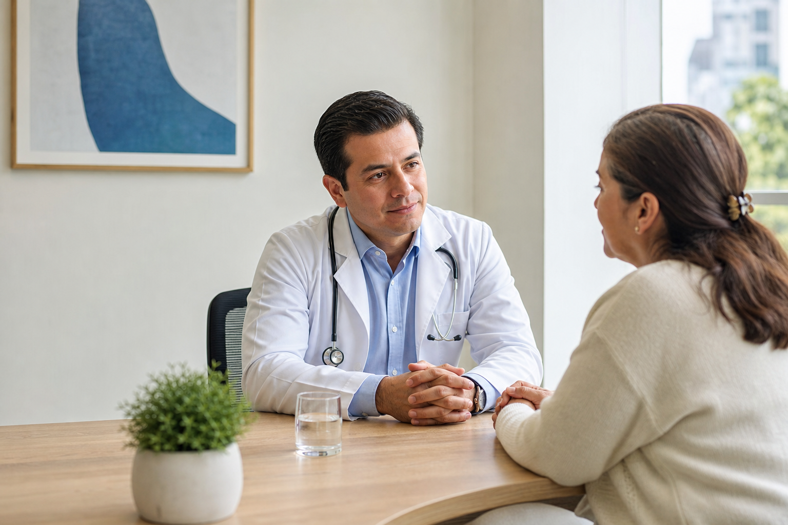 Médico en consulta con paciente